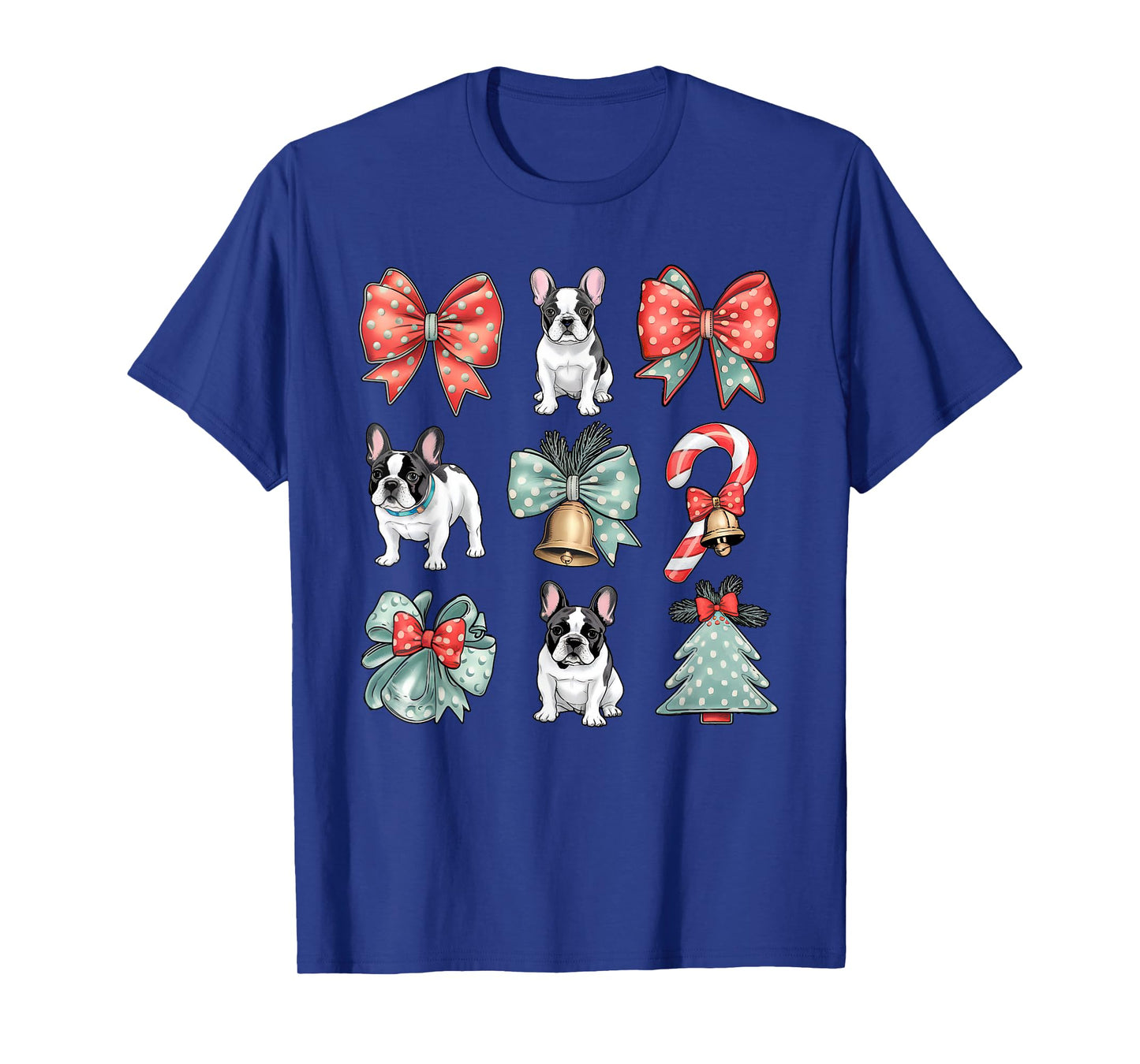 Coquette Red Xmas Santa Claus french bull dog Lover Xmas T-Shirt
