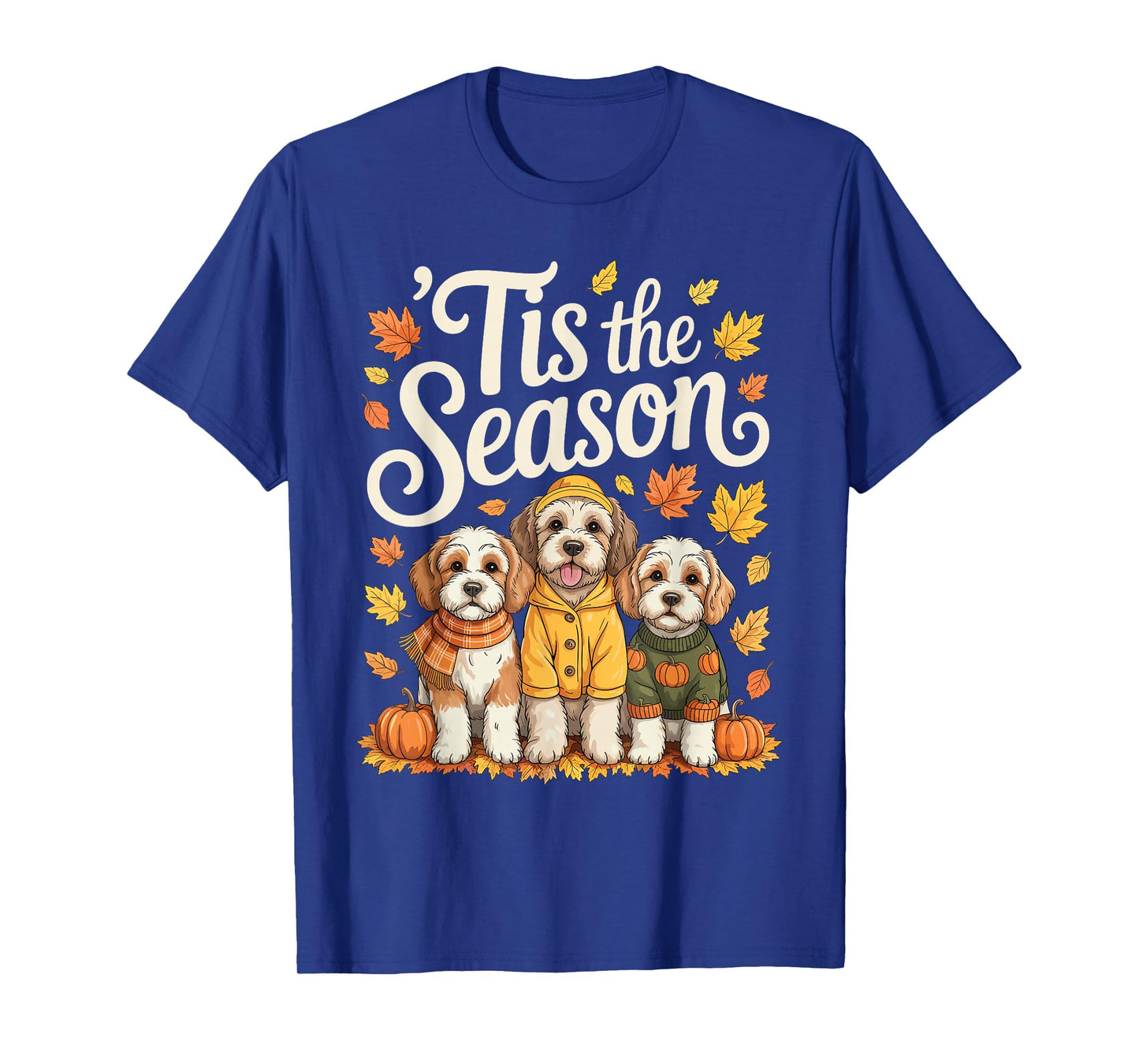 Tis The Season Cockapoo Doodle Dog Fall Autumn Pumpkin T-Shirt