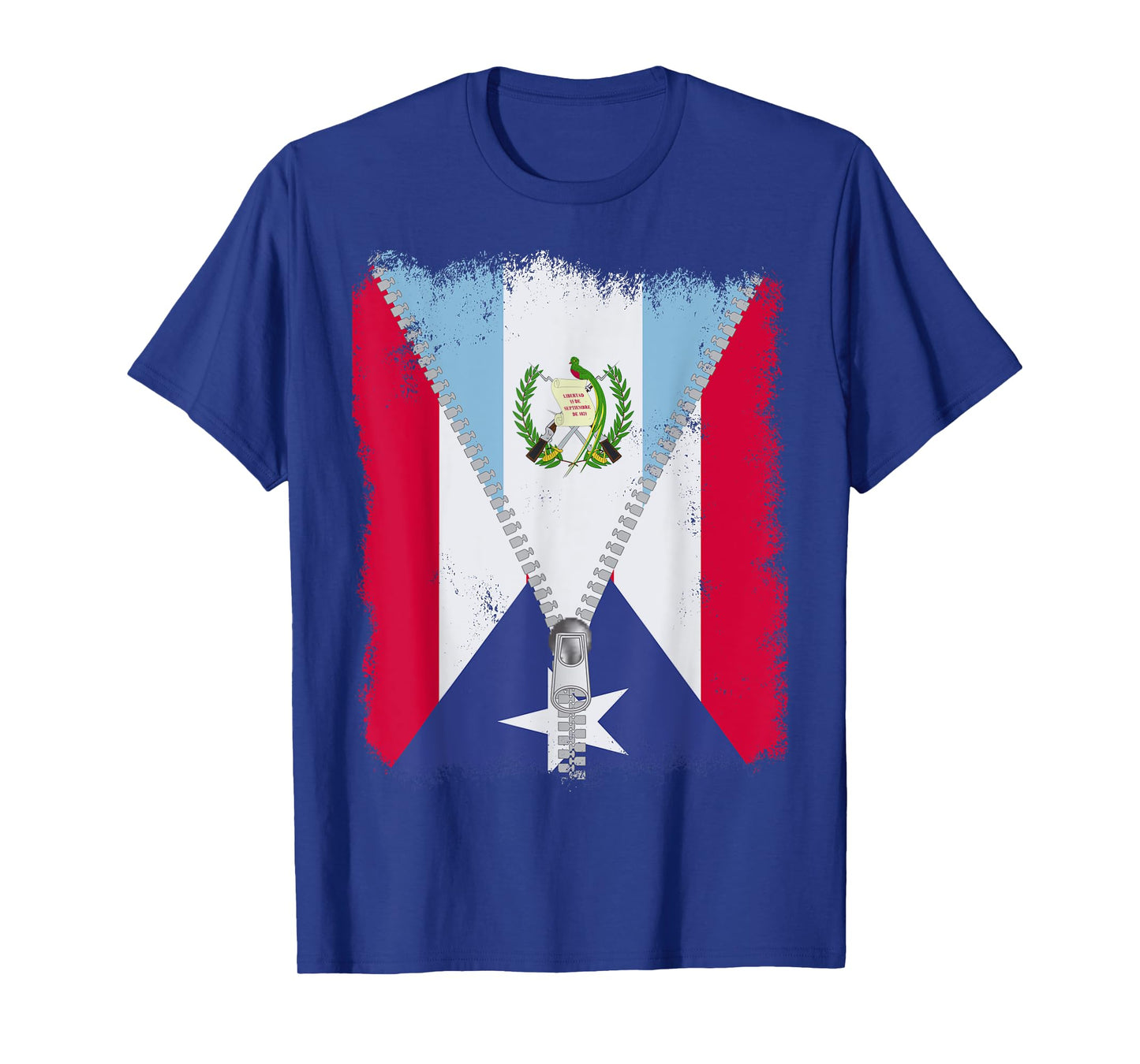 Puerto Rico Flag Guatemalan zip T-Shirt