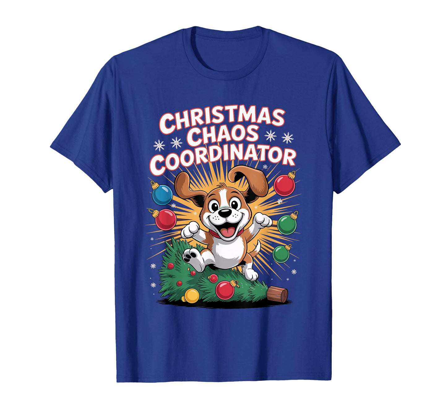 Christmas Chaos Coordinator Xmas Puppy Dog Funny Beagle T-Shirt
