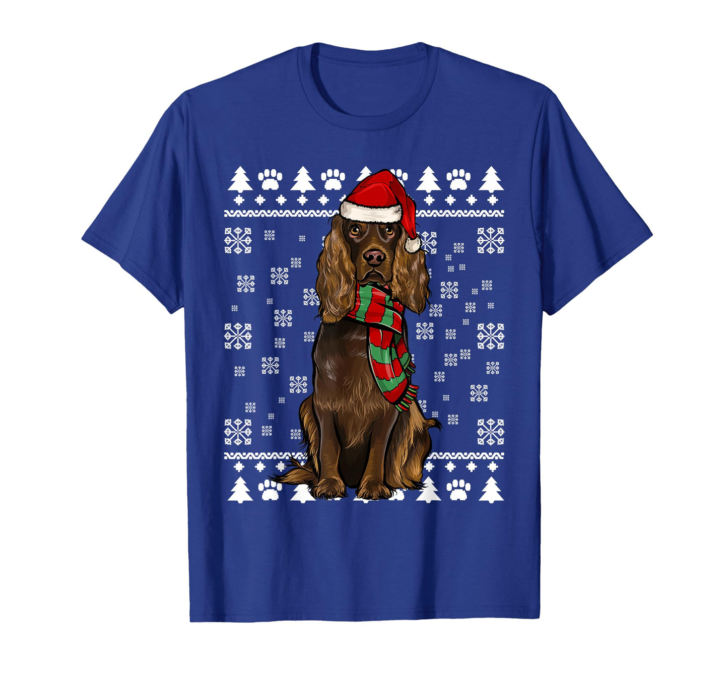 Boykin Spaniel Dog Santa Hat Xmas Ugly Christmas T-Shirt
