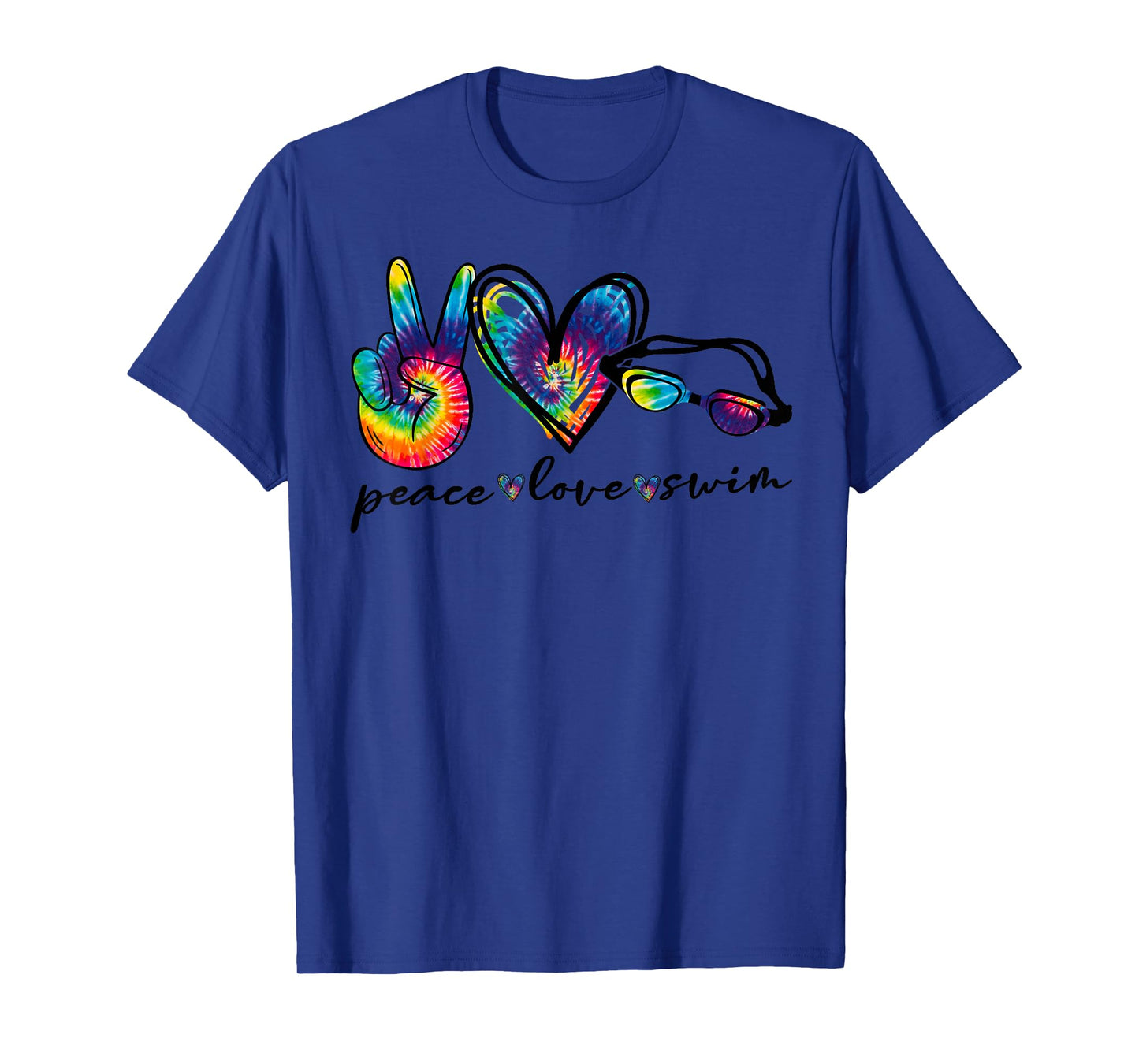 Peace Love Swim Tie Dye Swimmer Swimming Gifts Summer Trip T-Shirt