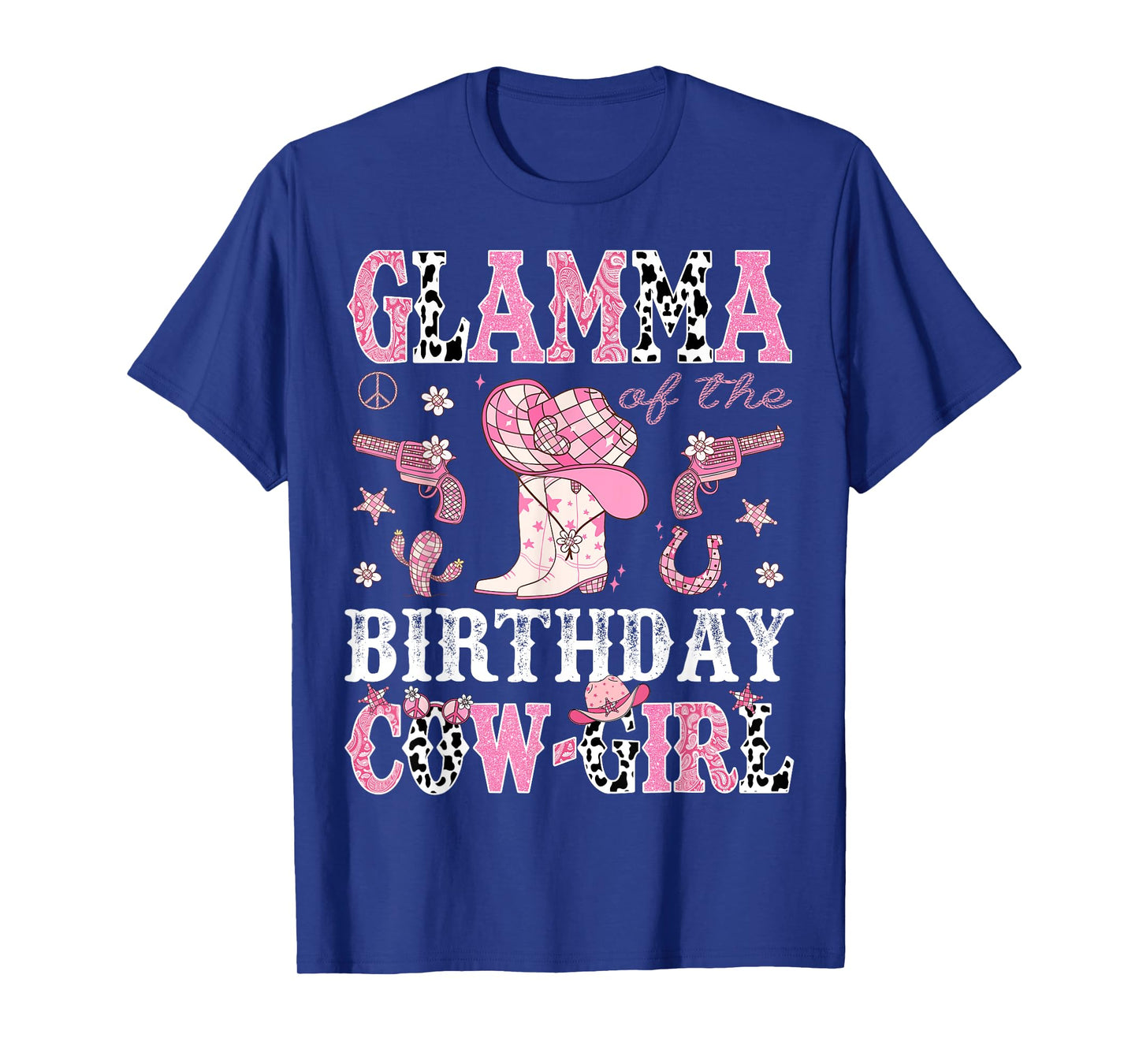 Glamma Of The Birthday CowGirl Pink Disco Rodeo Western T-Shirt