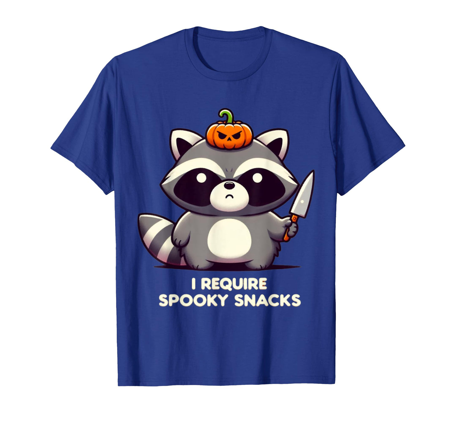 I Require Spooky Snacks Angry Raccoon Halloween T-Shirt