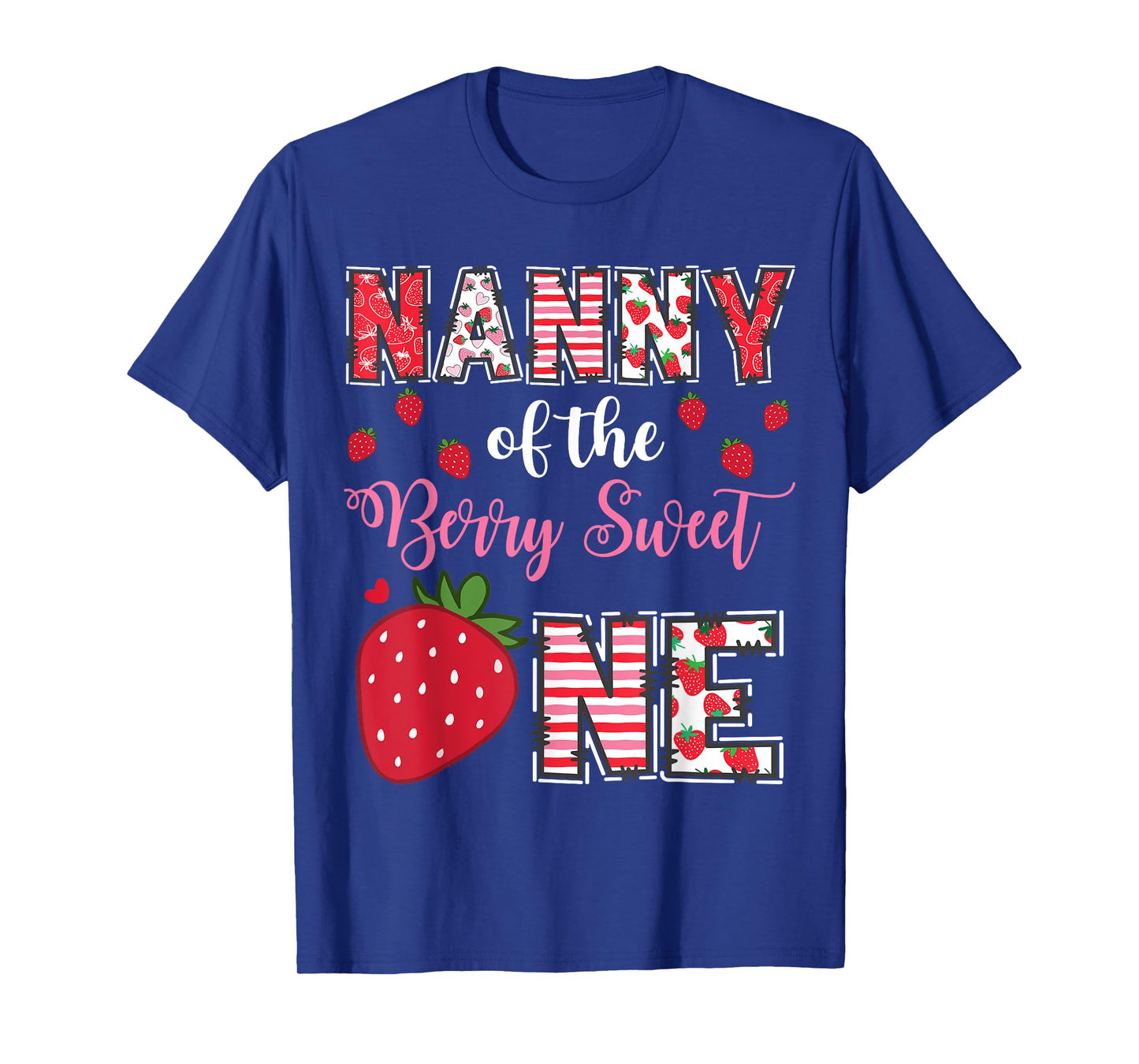 Nanny Of The Berry Sweet One Strawberry Birthday Girl T-Shirt