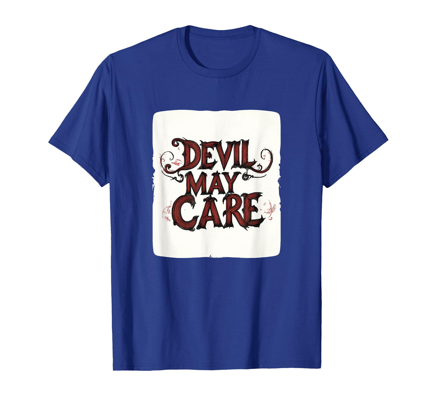 Embrace the Edge with this Devil May Care Emblem Outfit T-Shirt