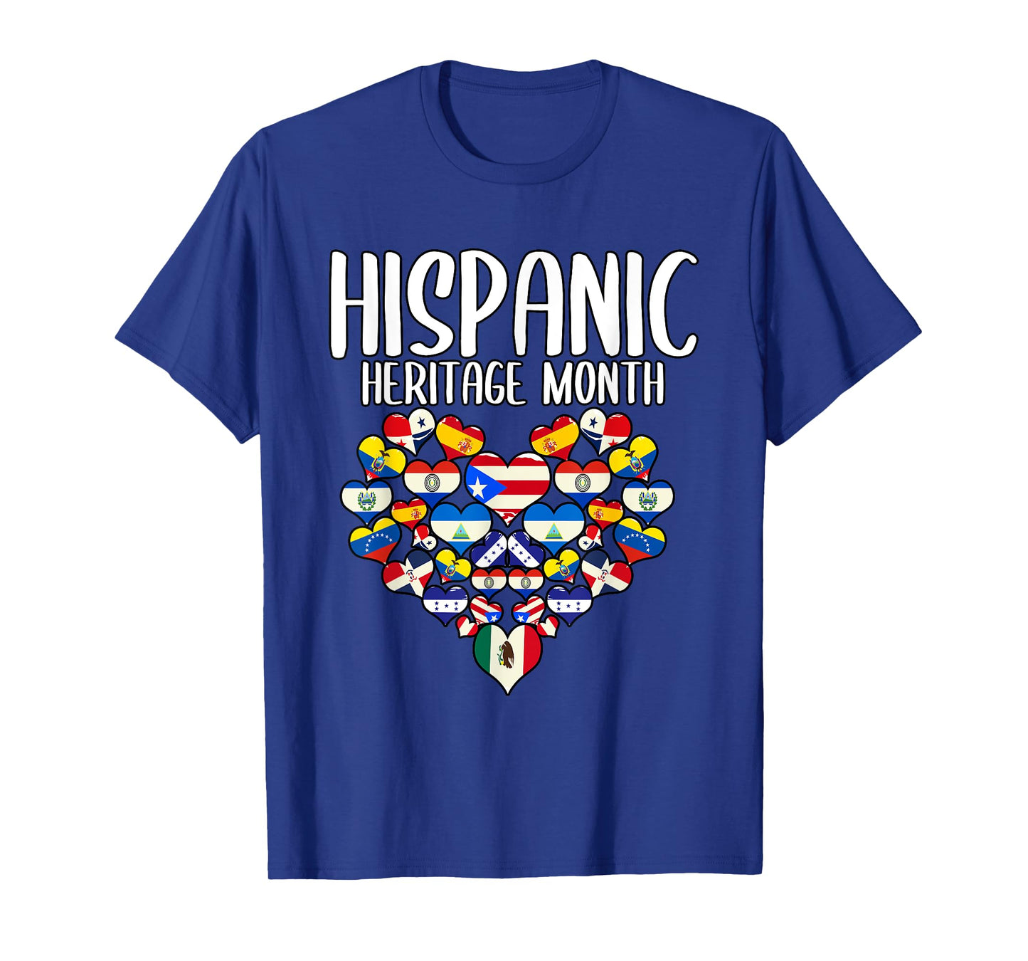 Hispanic Heritage Month All Countries Flags Heart T-Shirt