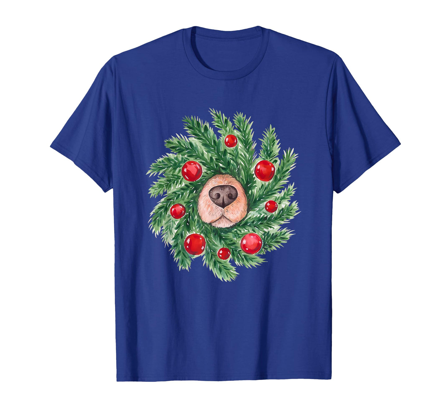 Cute Dog Nose Christmas Wreath Christmas Dog Mom Dog Lover T-Shirt