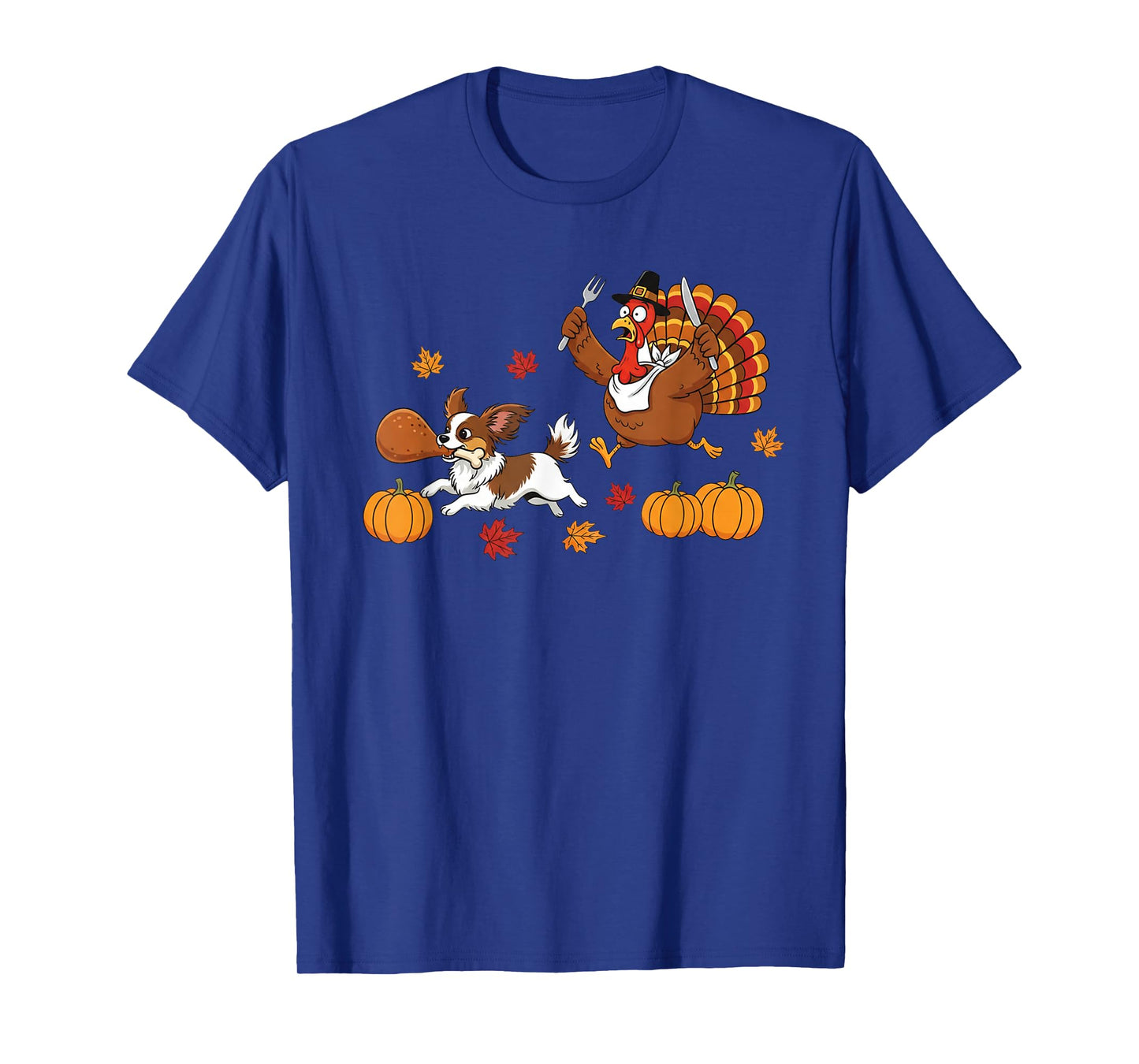 Funny Papillon Turkey Autumn Thanksgiving Womens Mens Kids T-Shirt