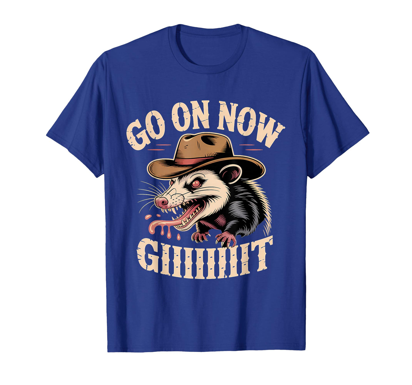 Western Country Cowboy Go On Now Git Vintage Western Opossum T-Shirt