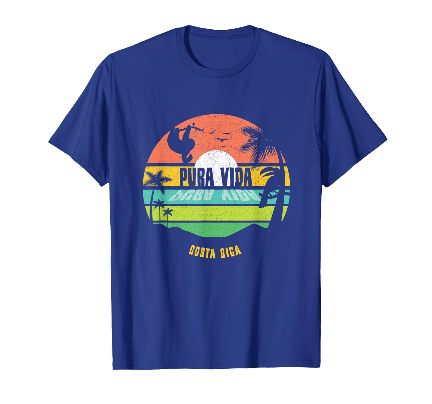 Costa Rica Pura Vida Tropical Sloth & Toucan Sunset Souvenir T-Shirt