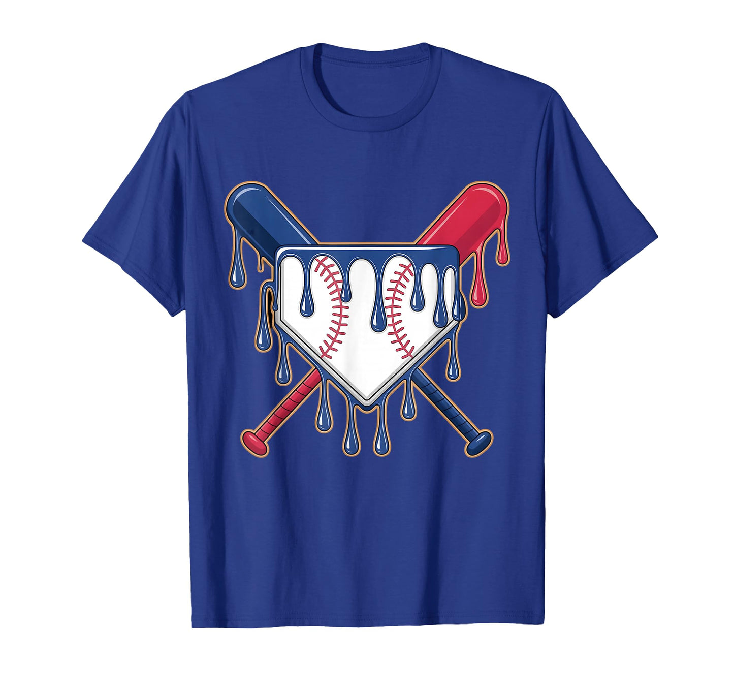 Baseball Ice Cream Drip Boy Youth Kids Driping Toddler Men T-Shirt