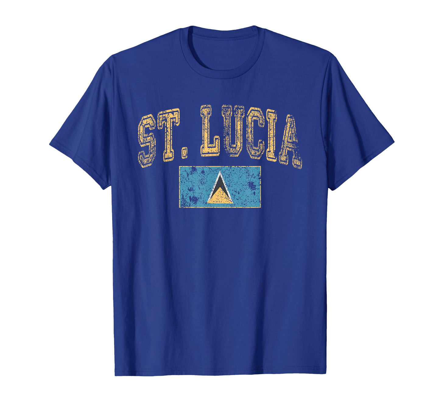 Vintage Retro Faded St. Lucia Flag St. Lucian Pride T-Shirt