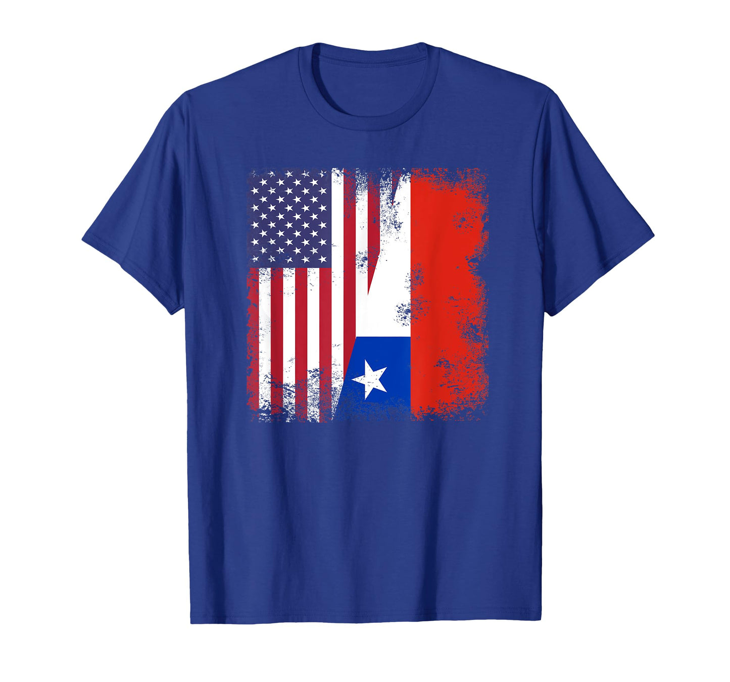 Half Chilean Flag T-Shirt | Vintage Chile USA Gift T-Shirt