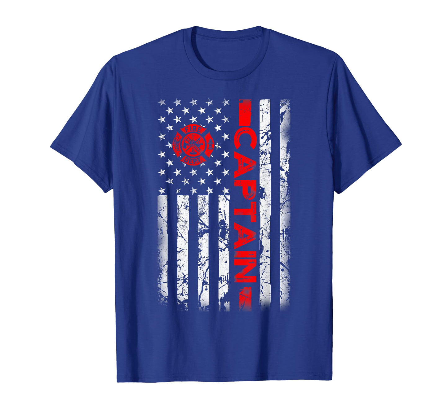 Firefighter USA flag gifts Patriotic Fire Captain Chief T-Shirt