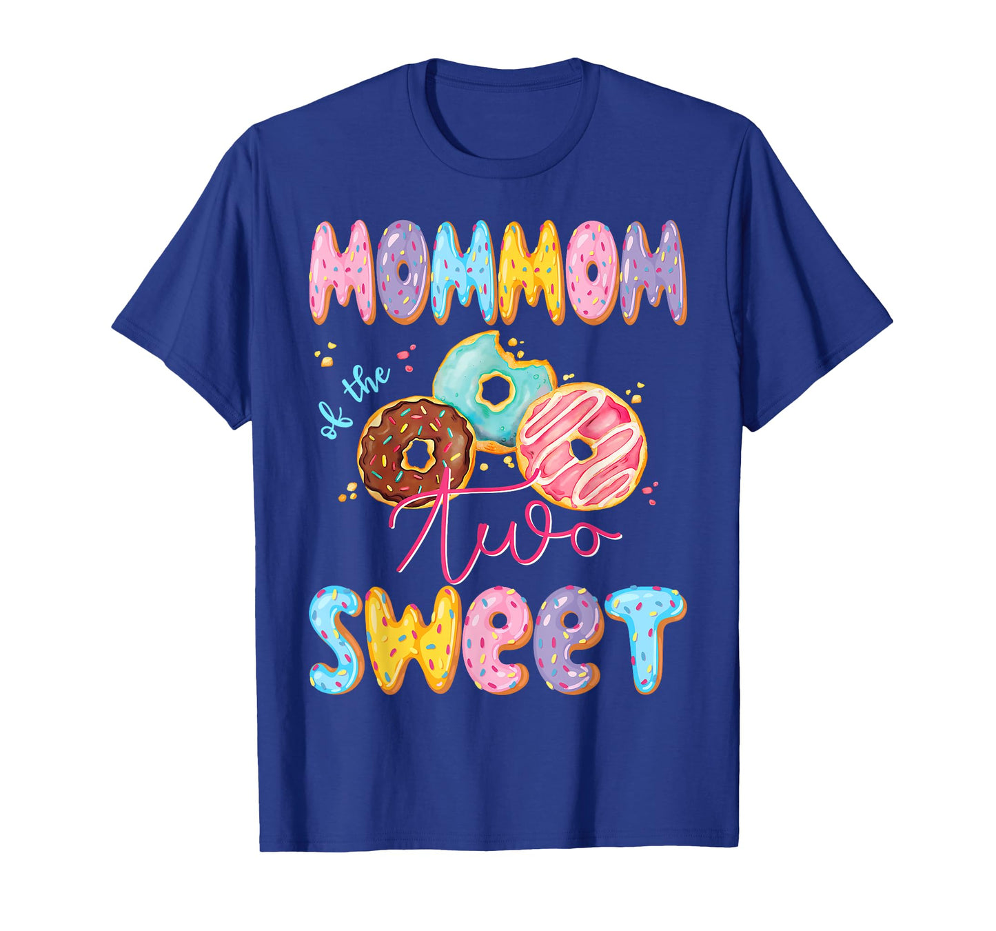 MomMom Of The Two Sweet Donut Matching 2Nd Birthday Girl T-Shirt
