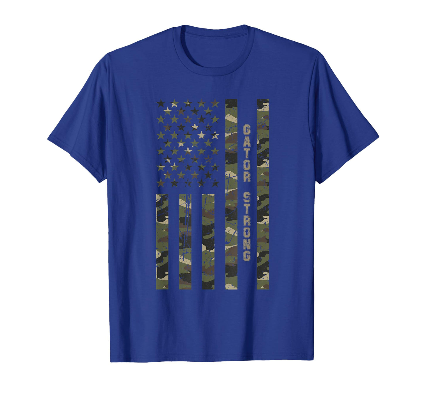 Gator Strong United States Distressed Camo w US Flag T-Shirt