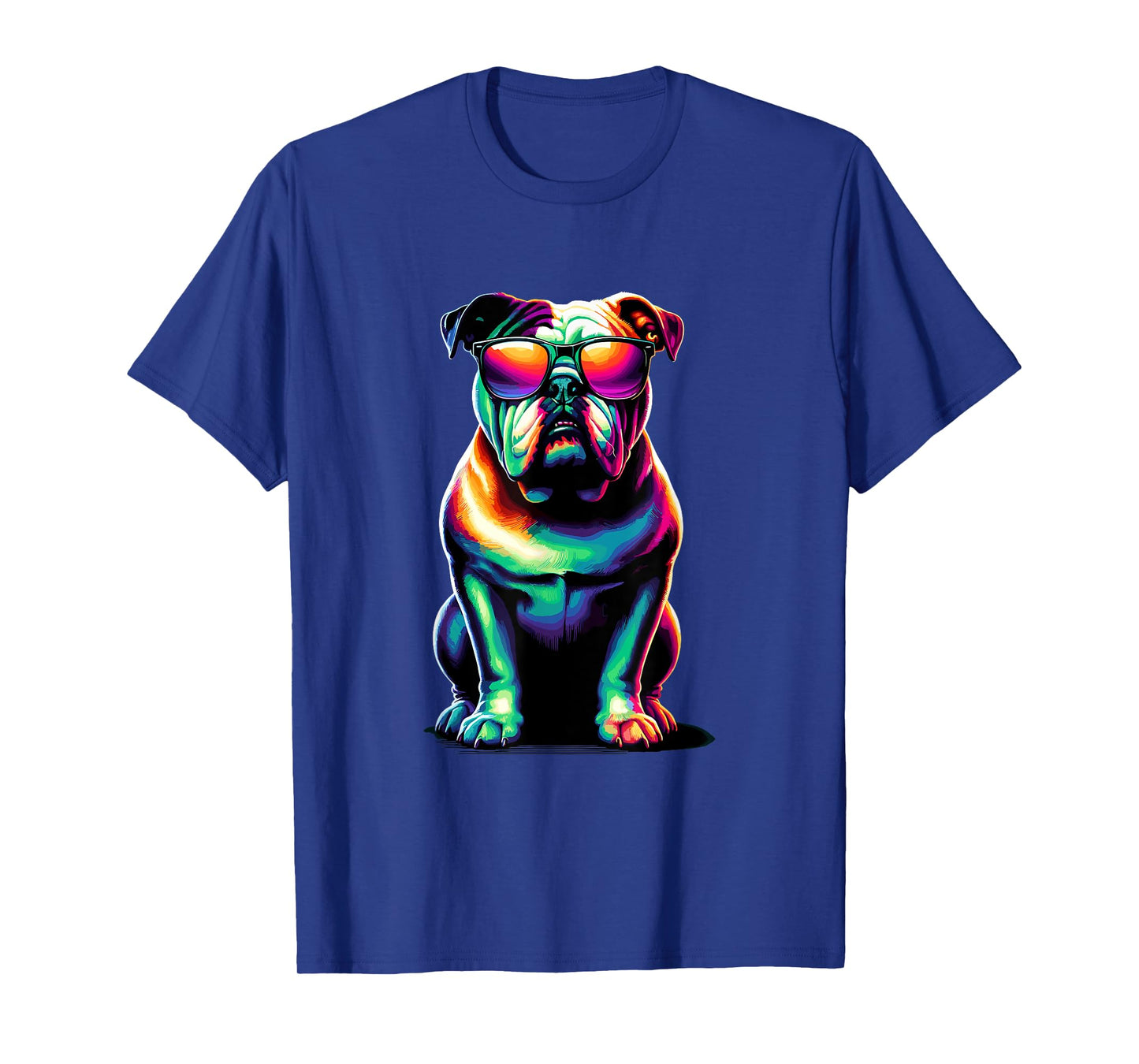 Colorful Pop Art Sunglasses Bulldog English Bulldogs T-Shirt