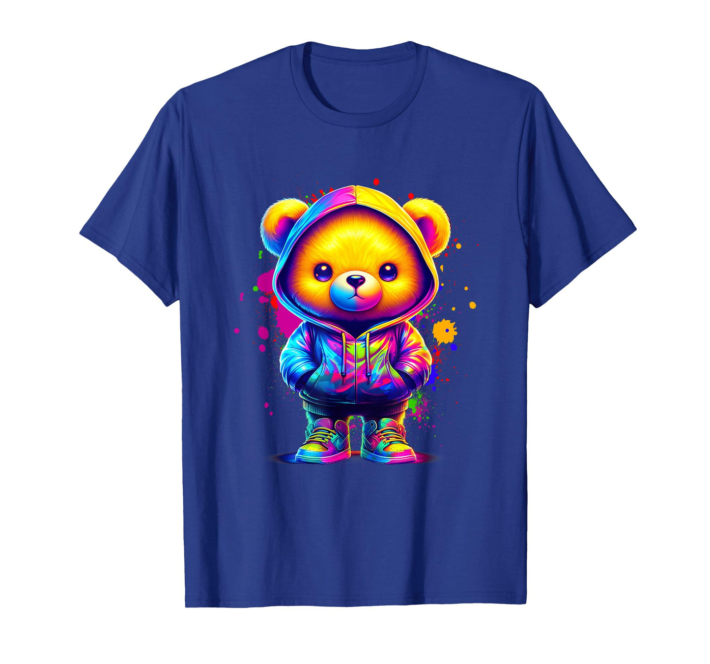 Watercolor Hip Hop Teddy Bear Colorful SplashArt Bear T-Shirt