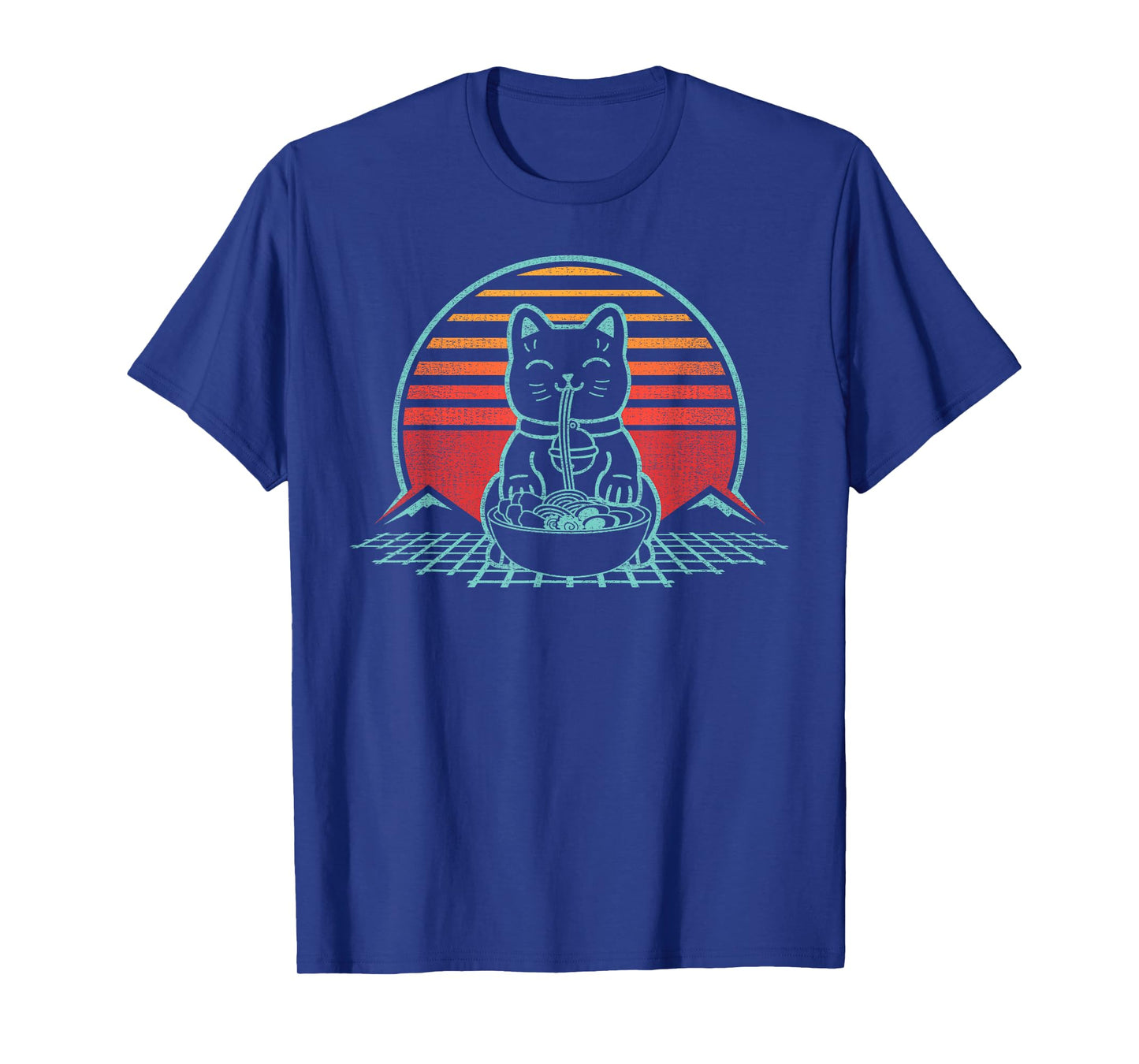 Anime Ramen Cat Retro Japanese Noodles Kawaii Funny T-Shirt