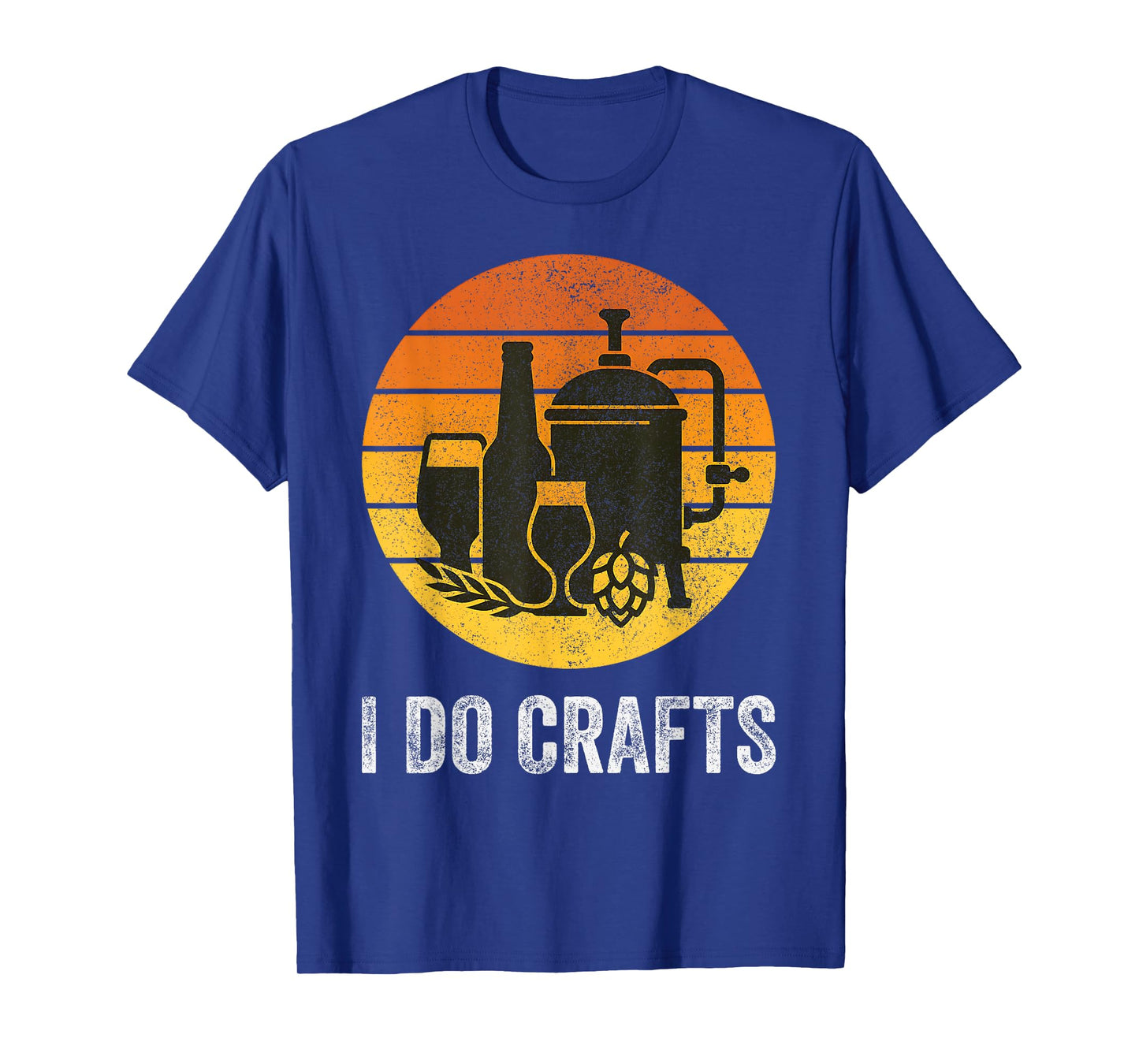 Home Brewing Retro Sunset Silhouette I Do Crafts T-Shirt