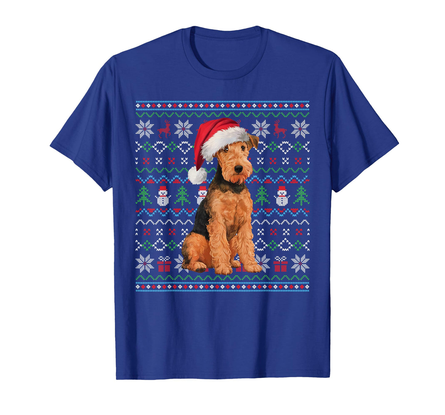 Ugly Airedale Terrier Dog Lovers Xmas Sweater Santa T-Shirt