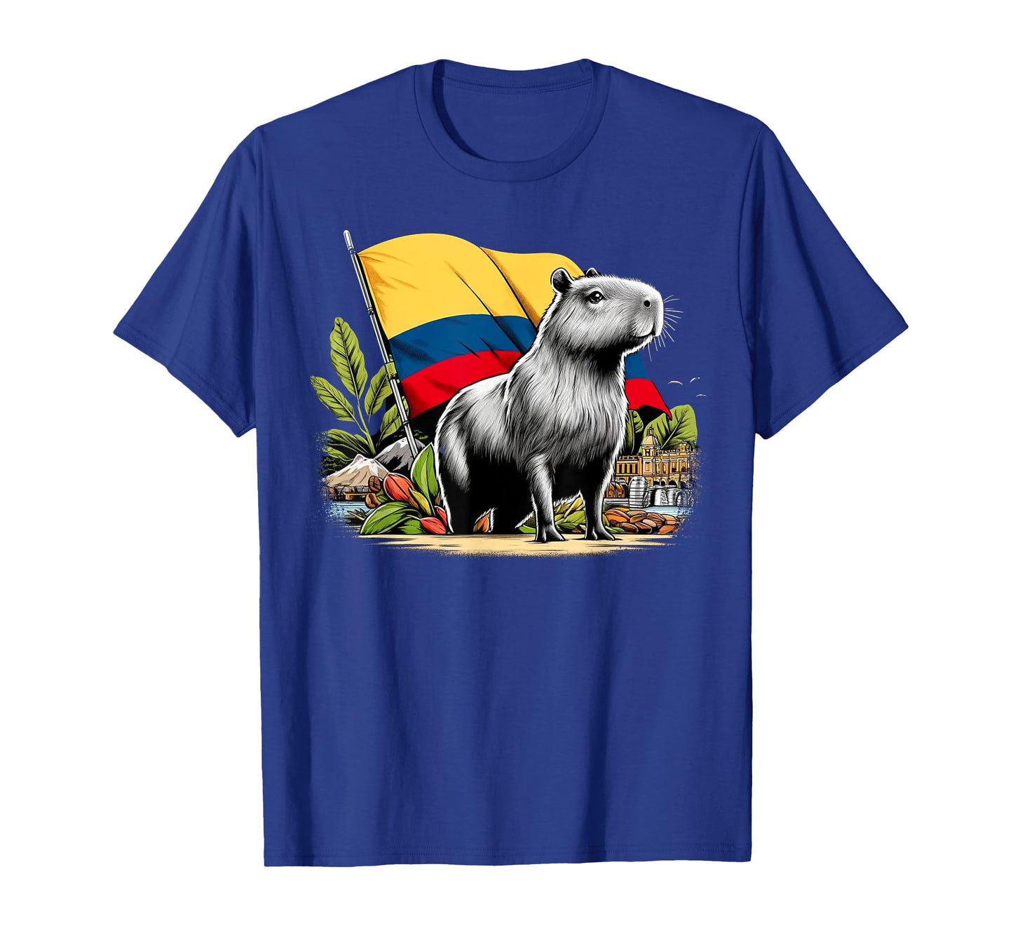 Proud Colombian Capybara Colombia Flag - National Day T-Shirt