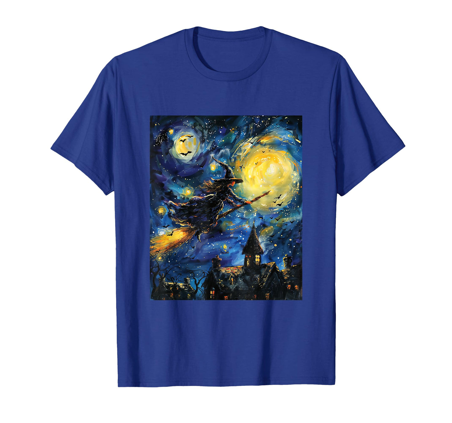 Witch Halloween - Van Gogh Style - Starry Night T-Shirt