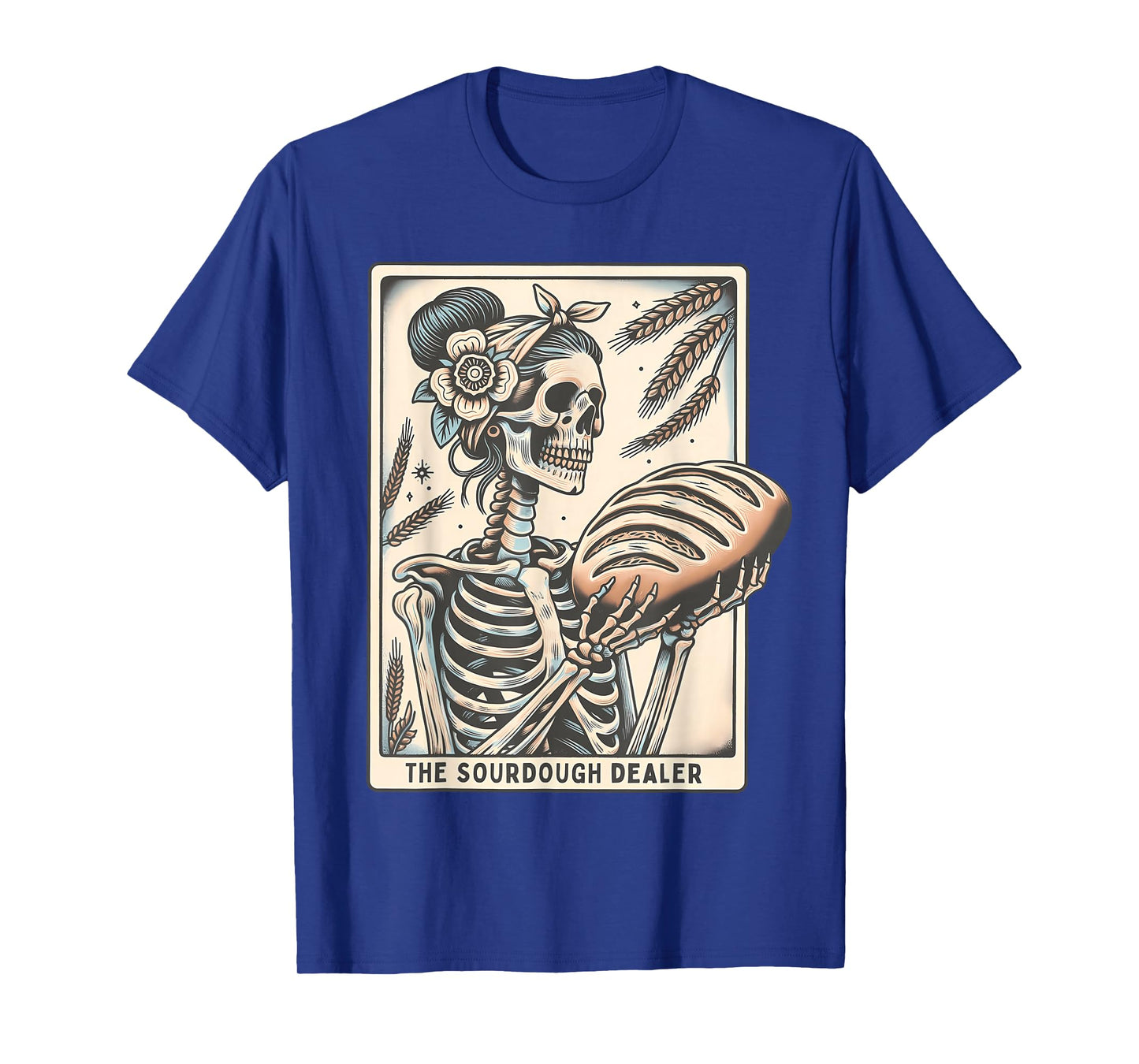 Sourdough Bread Tarot Card Skeleton Homemaker Baking T-Shirt
