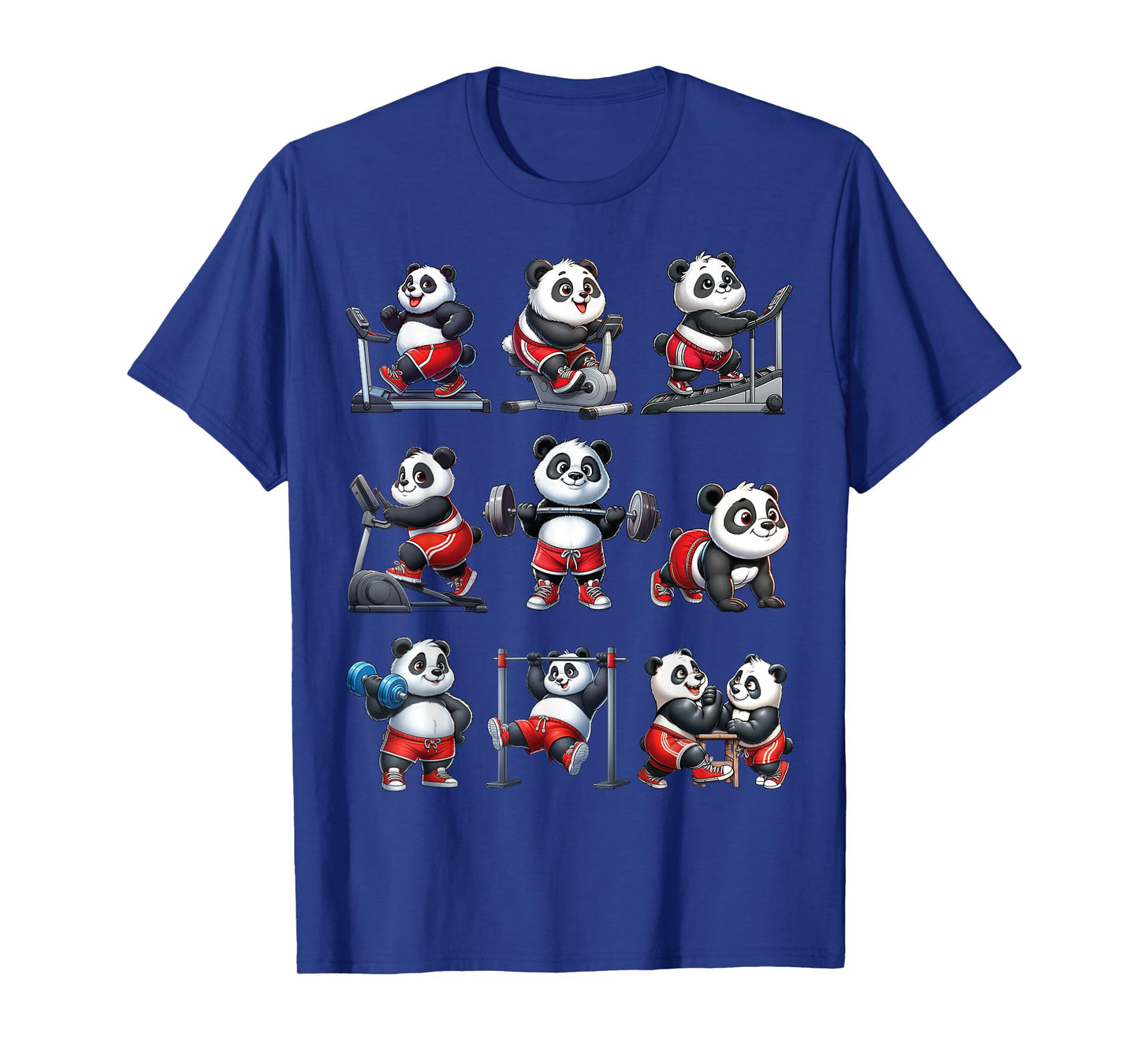 Panda Fitness Collection Gym Workout Weightlifting Sport T-Shirt