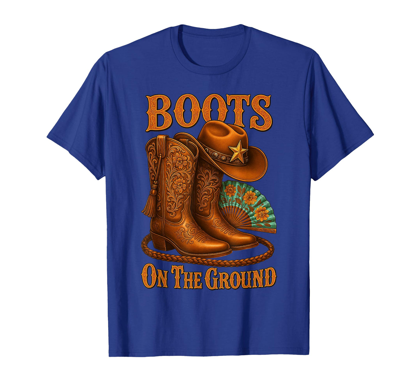 Cowgirl Rodeo Western Style Boots On The Ground Linedance T-Shirt