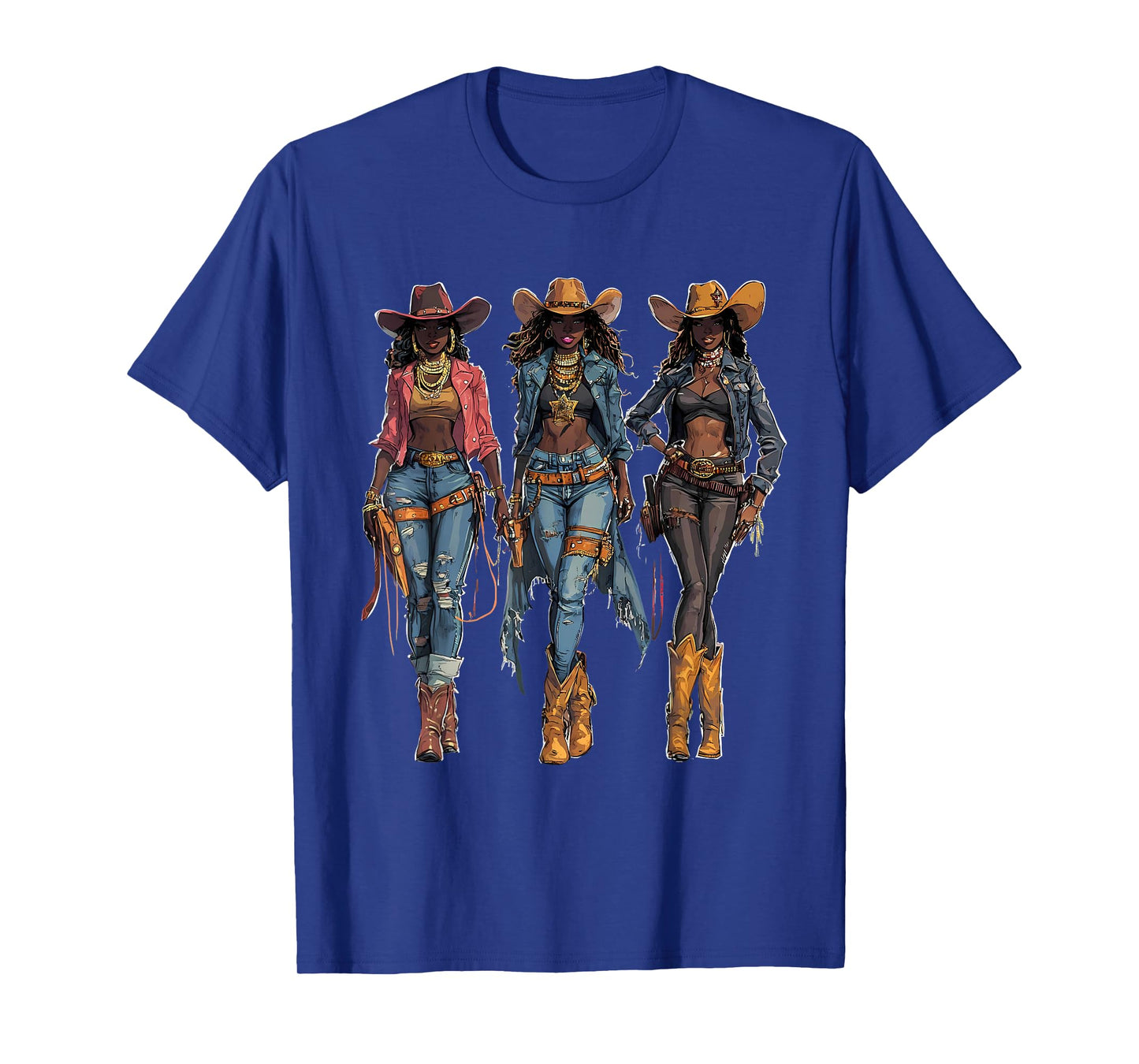 Black African American Cowgirl Western Country Texas Rodeo T-Shirt