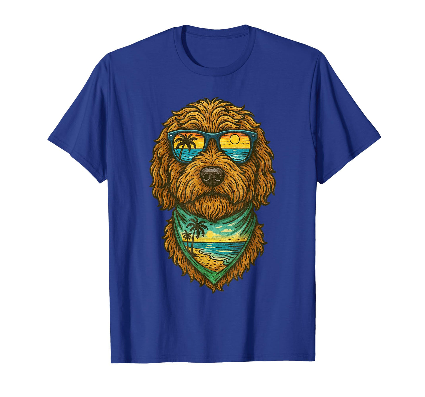 Summer Goldendoodle Dog Beach Sun Cool Goldendoodle Beach T-Shirt