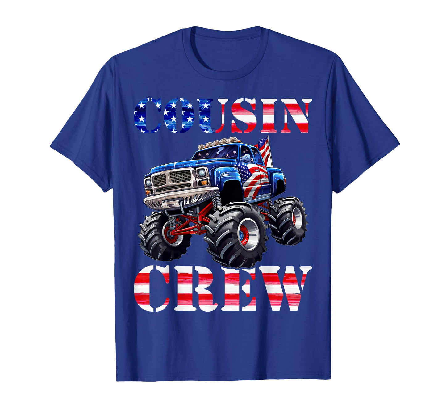 Cousin Crew 4th of July Monster Truck USA Flag Patriotic T-Shirt