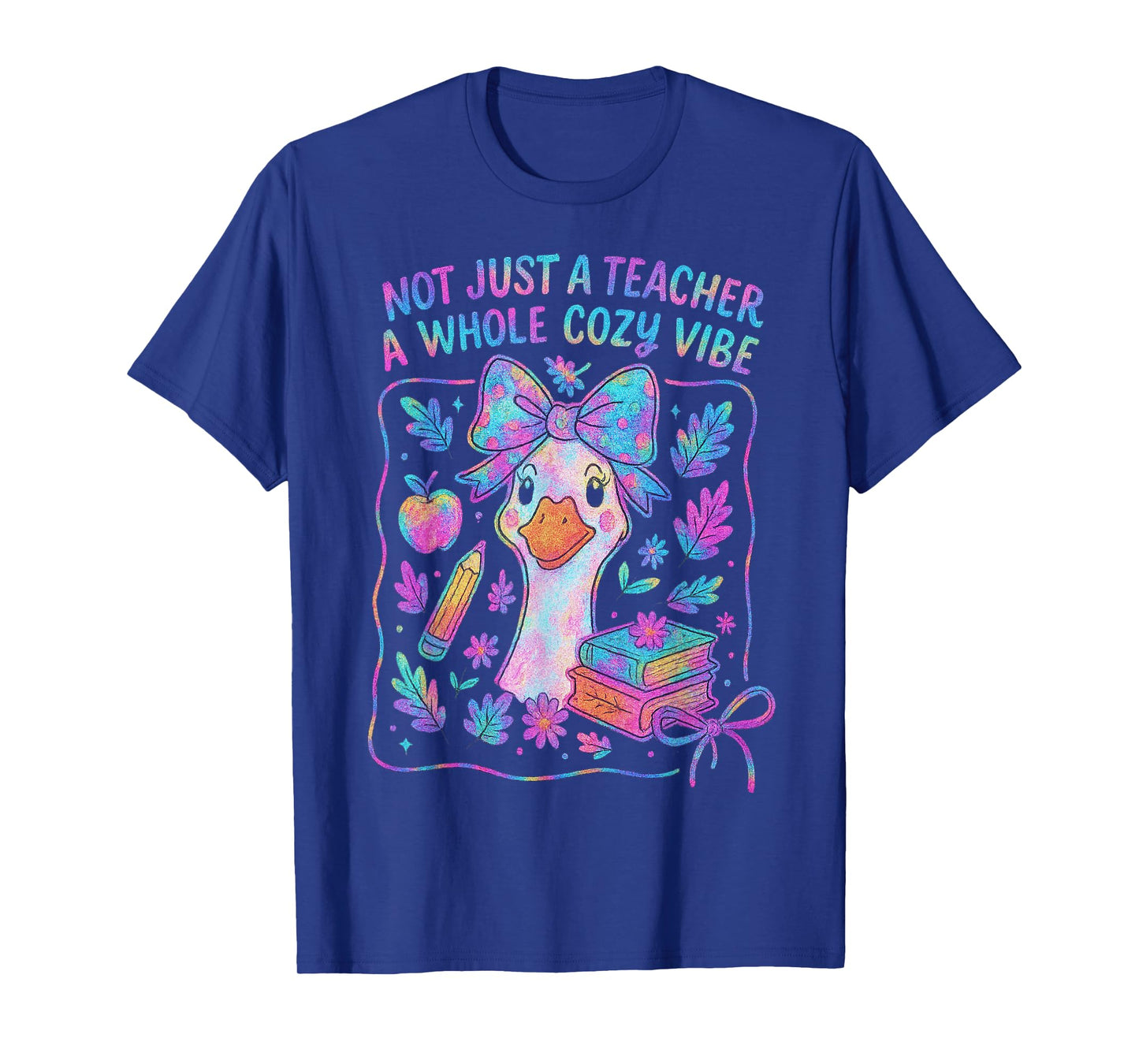 Not Just a Teacher a Whole Cozy Vibe Boho Coquette Goose T-Shirt