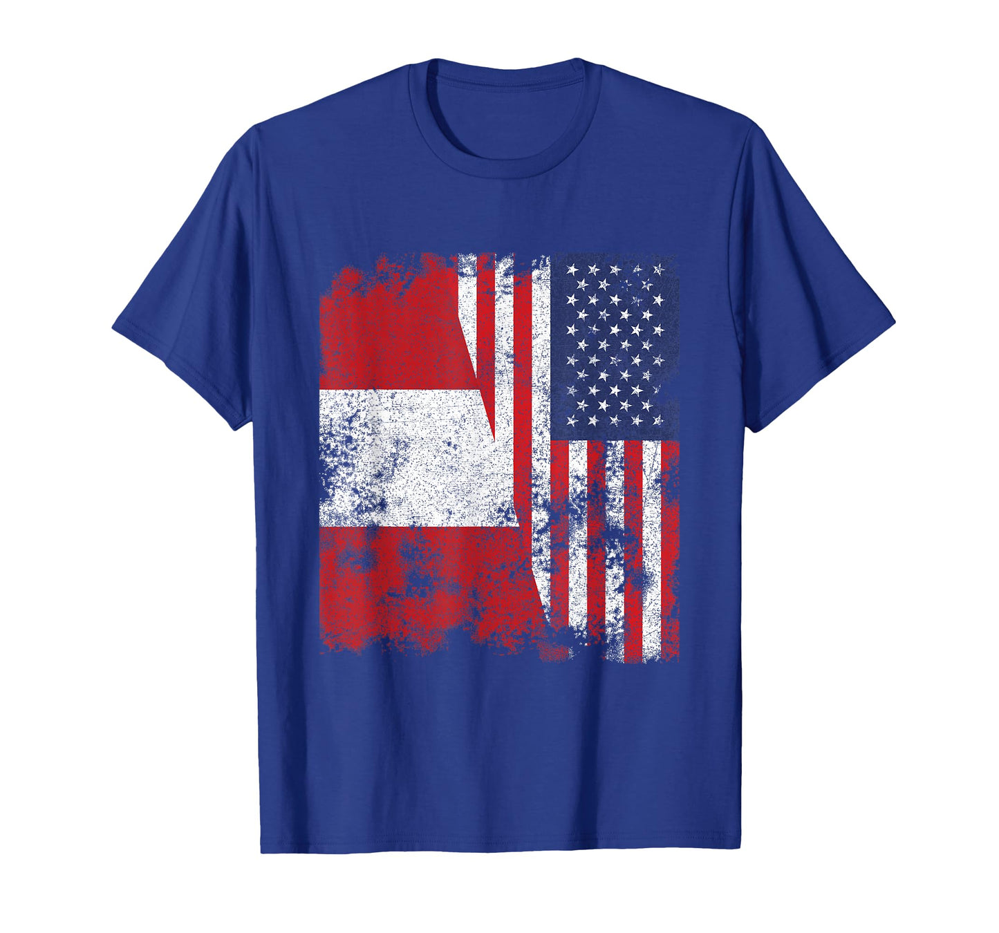 Peru USA Flag Distressed - Half American T-Shirt