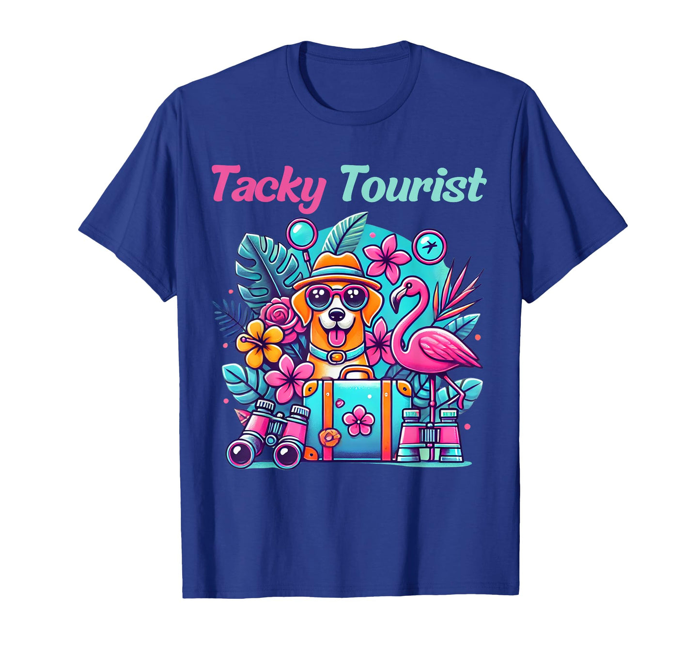 Vacation Tourist Apparel & Vintage Hawaiian Wear Unisex-Adults, Unisex-Kids T-Shirt Black Tie-Dye Cartoon Tacky Tourist Hawaiian Short Sleeve T-Shirt Small
