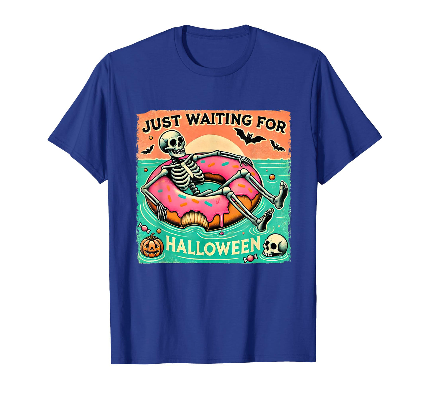 Spooky Summerween Skeleton Just Waiting for Halloween T-Shirt