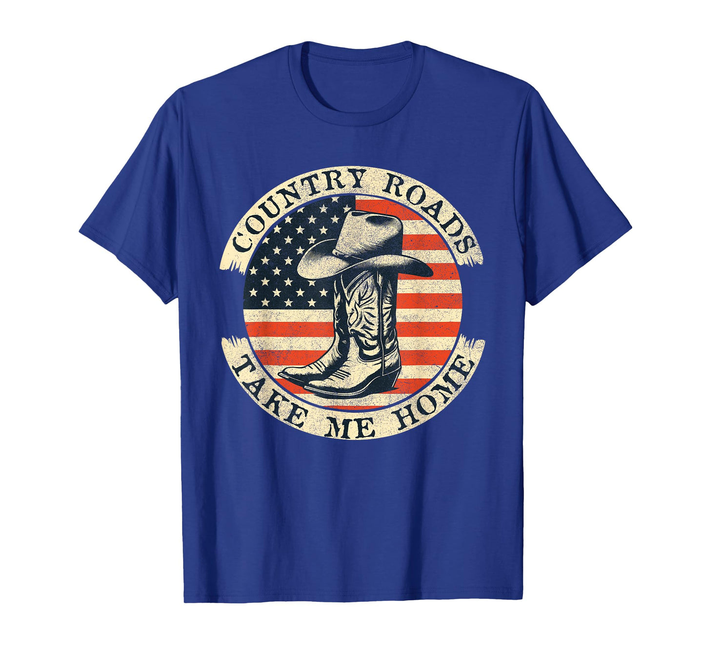 Country Roads Take Me Home Cowboy Western Virginia Retro T-Shirt