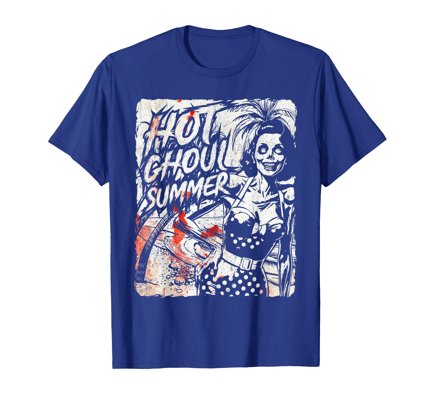 Vintage Hot Ghoul Summer Vibes Halloween Beach Lover Spooky T-Shirt