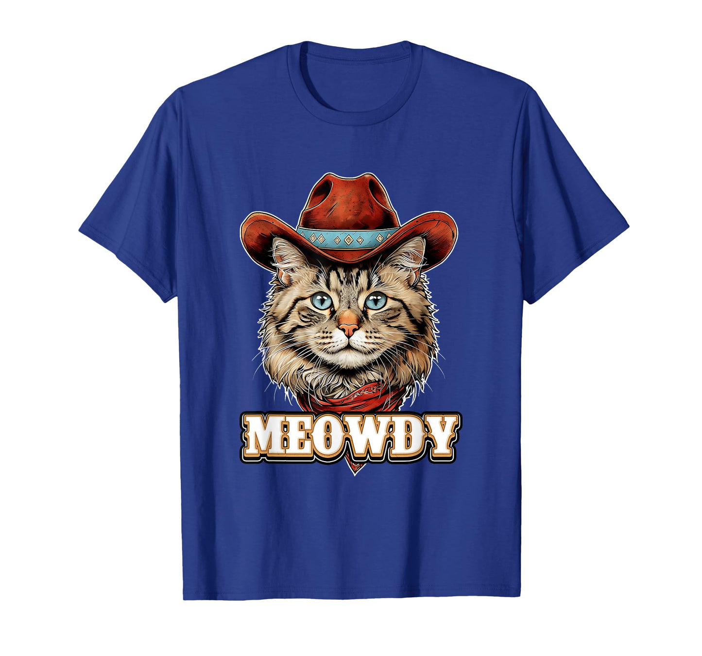 Portrait Meowdy Cat Cowboy Western Rodeo Pet Country T-Shirt