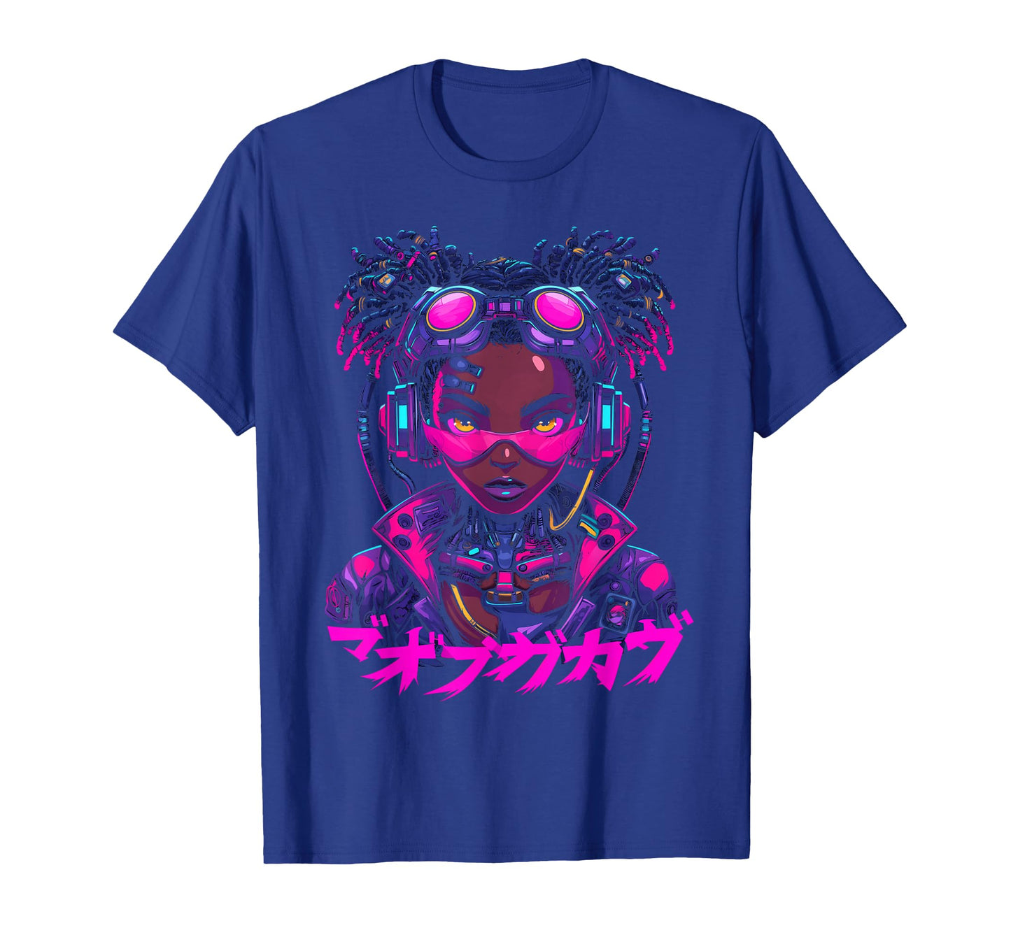 Harajuku Cyberpunk Black Girl Anime Manga Waifu Japanese T-Shirt