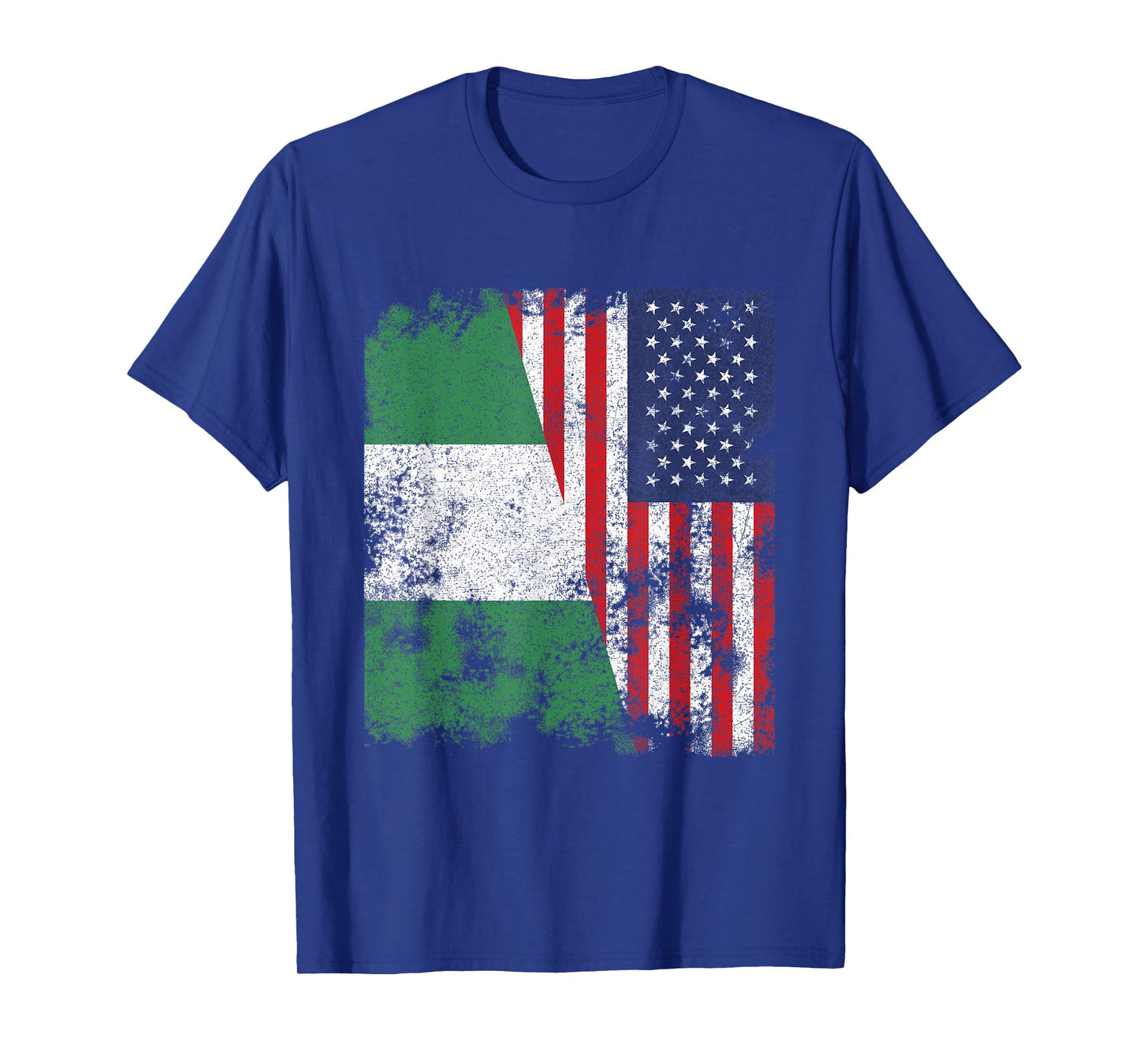 Nigeria USA Flag Distressed - Half American Women Kids Men T-Shirt