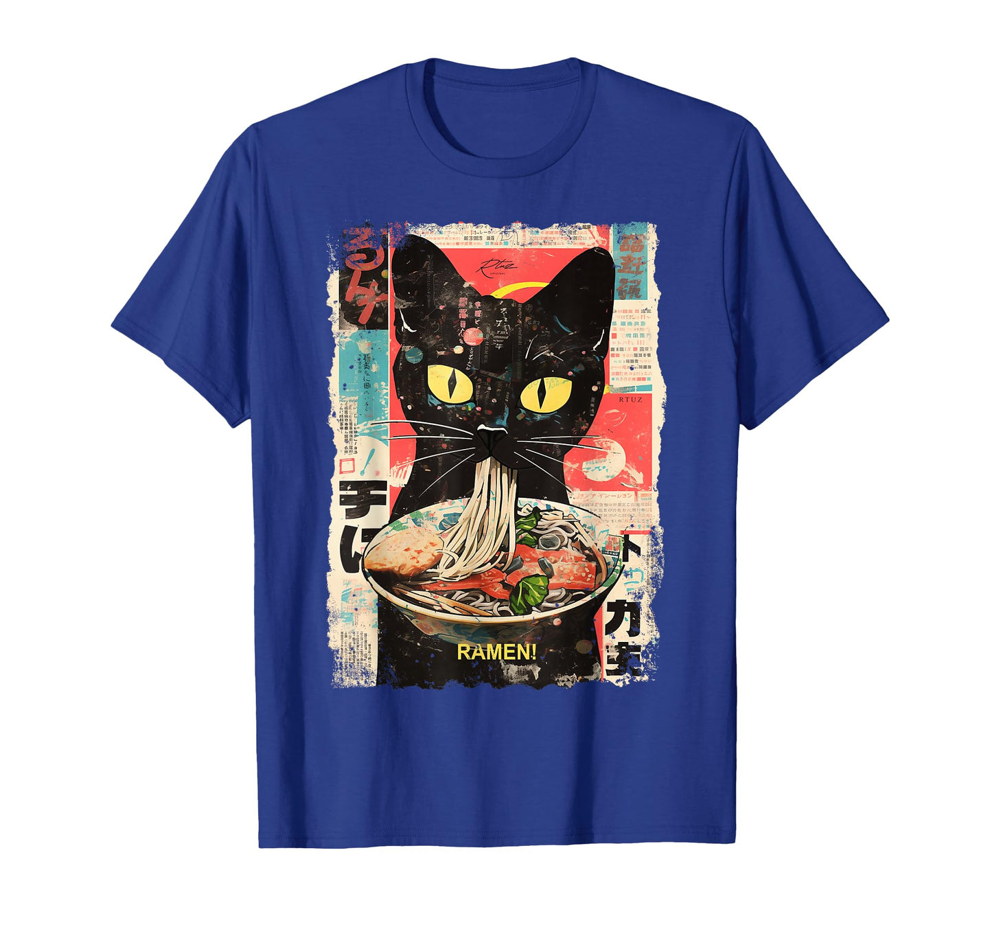 Ramen Noodles Cat Japan Y2K Kawaii Retro Cats Manga Anime T-Shirt