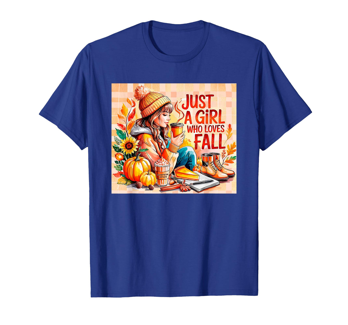 Just a Girl Who Loves Fall Autumn Coffee Pumpkin Spice Fall T-Shirt