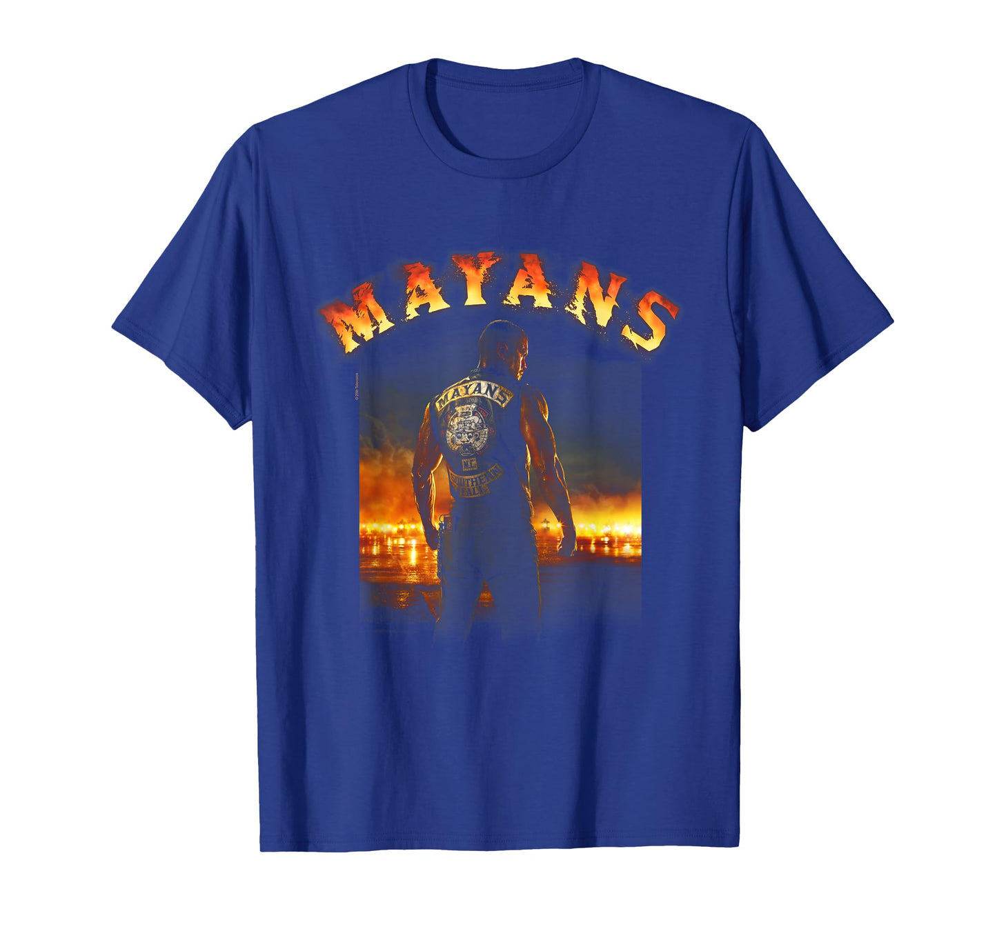 Mayans M.C. Logo on Fire & Pose T-Shirt