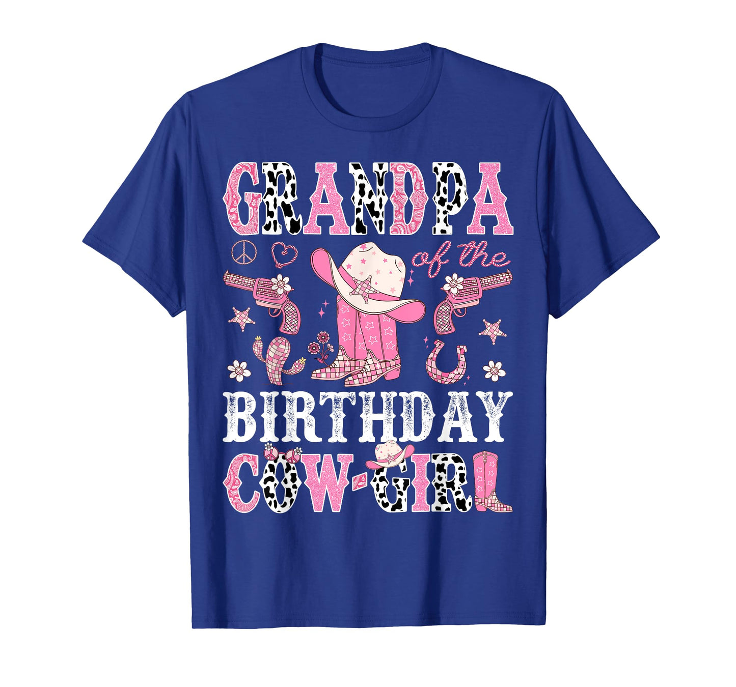 Grandpa Of The Birthday CowGirl Pink Disco Rodeo Western T-Shirt