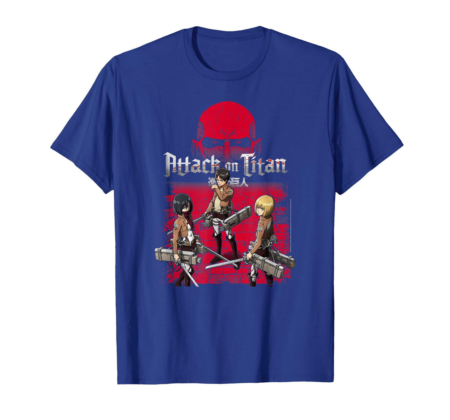 Attack on Titan 3 Main Characters Red Background Anime T-Shirt