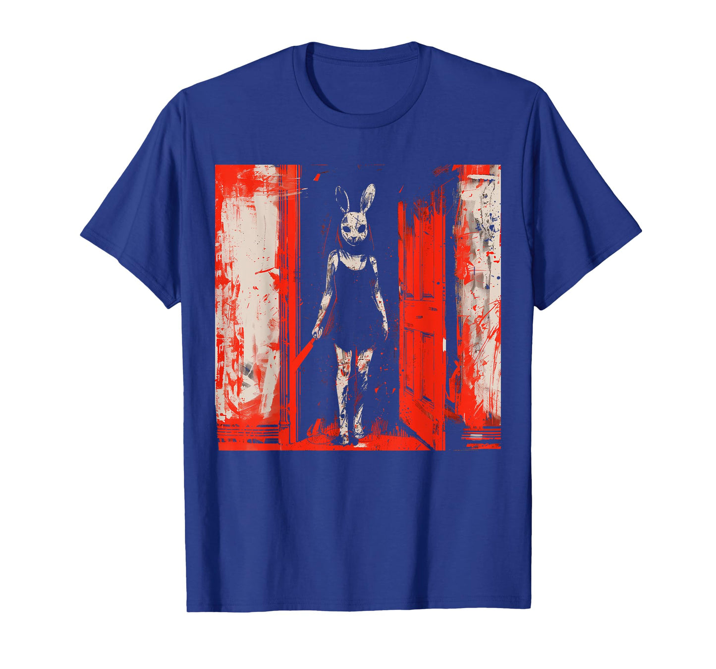 Horror Evil Bunny Slasher Girl Red Anime Goth Creepy Rabbit T-Shirt