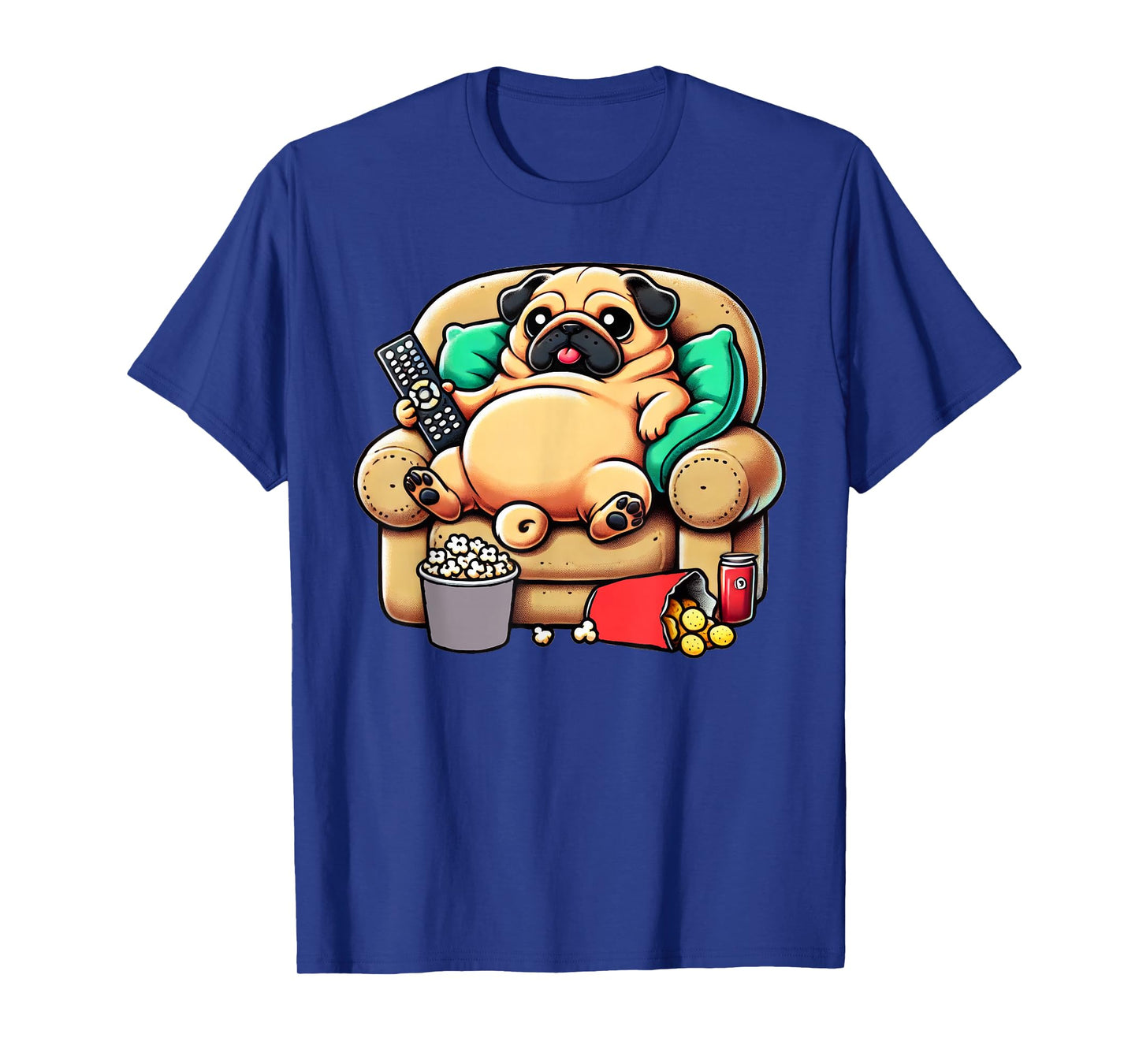 Dog Pug Couch Potato Funny T-Shirt